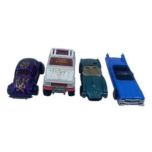 Vintage Hot Wheels Set of 4 Street Vehicles (Suzuki, VW Bug, Ferarri, Cadillac)